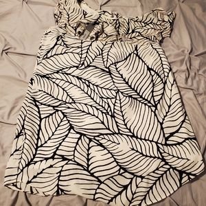 Apt 9 Womens Size Large white and black floral dress. NWT. One shoulder strap